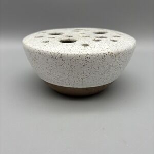 Smith & Hawken Speckled Ceramic Garden Flower Frog Vtg Retro